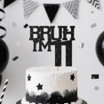 thumbnail image 1 of Cake Topper Sacguguber Black Glitter Brush I'm 11 Birthday, 1 of 7