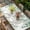 Grey Sage Green, variant on Eucalyptus Leaves Table Cloths for 6 Foot Rectangle Tables, Summer Botanical Patio Waterproof Elastic Fitted Tablecloths, Washable Rectangular Table Cover for Camping