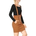 thumbnail image 4 of INSPIRE CHIC Women's High Waist Straight Braces Suspender Skirts S Brown, 4 of 8