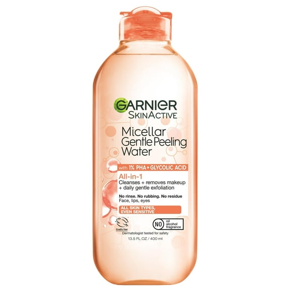 Garnier SkinActive Micellar Gentle Peeling Water Facial Cleanser, 13.5 fl oz