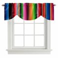 thumbnail image 2 of Mexico Colorful Stripes Tie Up Valances Curtain, Adjustable Kitchen Vertical Striped Valances for Windows Decor, Rod Pocket Short Curtains Set for Bedroom/Bathroom, 60"x18", 2 of 9