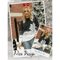 thumbnail image 6 of HUBERY Women Christmas Snowflake Graphic Crew Neck Long Sleeve Knit Sweater, 6 of 7