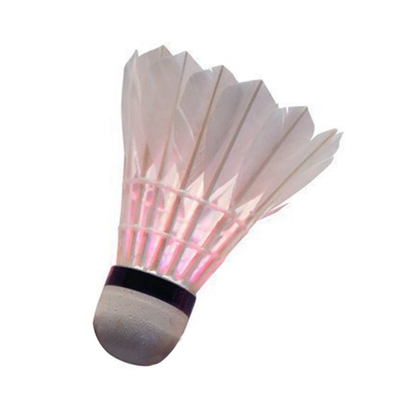 4Pcs Colorful LED Badminton Shuttlecock Ball Feather Sport Glow in Outdoor N4Q5 
