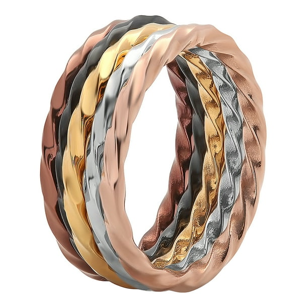Brilliance Fine Jewelry - Women's Stainless Steel Multi-Color Stacking