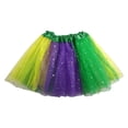 thumbnail image 4 of Byoo Toddler Girl Glitter Tulle Tutu Skirt Block Color Elastic High Waist Skirts Elegant Soft Daily Skirt for Kids, 4 of 7