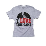 I Love This Game - Cool Vintage Baseball Boy's Cotton Youth Grey T-Shirt