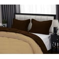 thumbnail image 5 of D.N.G. BEDDINGS 3 Piece Luxury Reversible Diamond Pattern Comforter Set Premium Super Soft, All Season 800 TC, 100% Egyptian Cotton Oversized Super King Size Chocolate-Taupe Color, 5 of 7