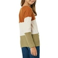 thumbnail image 2 of Sherrylily Girls Waffle Colorblock Tie Top Long Sleeve Casual T Shirt Knit Tunic, 2 of 3