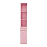 SlayStation® Vanity Storage Cabinet - Home Freestanding Storage Cabinet with Three Tier Shelves, Tall Slim Cabinet, Free Standing Linen Tower