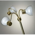 thumbnail image 4 of Adjustable Three Light Floor Lamp in Polished Nickel Finish With Frosted Inner Shades, 4 of 4