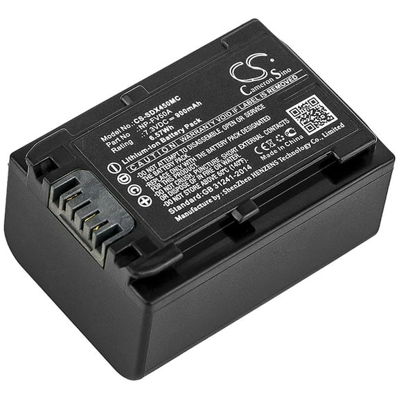 Battery for Sony FDR-AX33 FDR-AX40 FDR-AXP33 HDR-CX450 NEX-VG30 NP-FV50A 900mAh