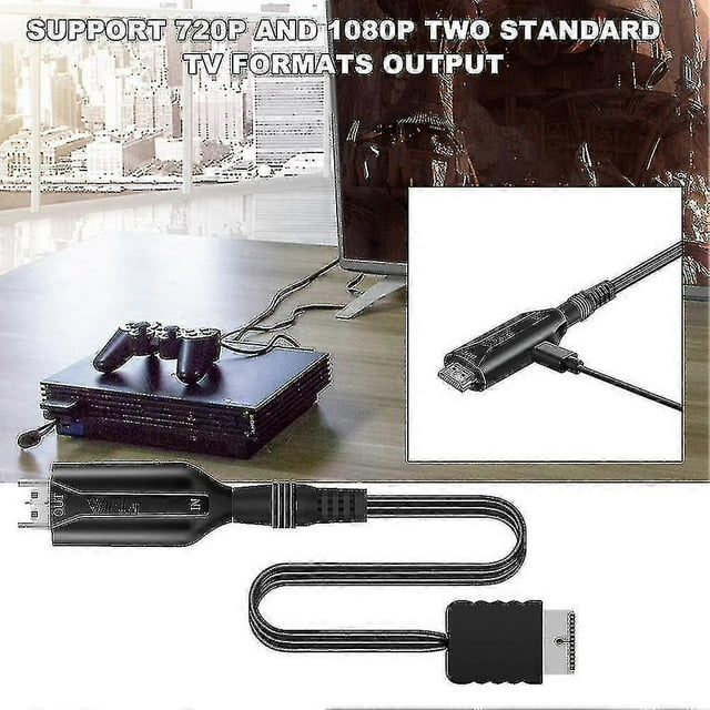 for Playstation 2 PS2 To HDMI-Compatible Adaptor Cable HD RCA AV Audio Video