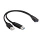 thumbnail image 1 of USB 3.0 hembra a doble USB macho Extra Power Data Y Splitter Cable de extensión, 1 of 6