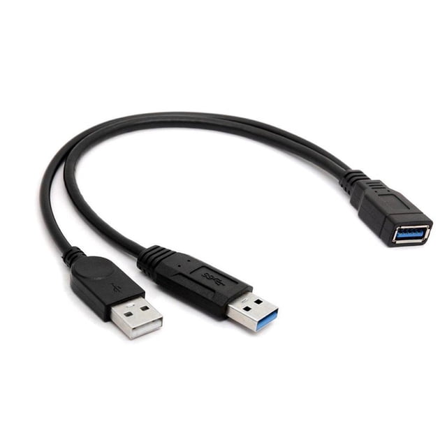 USB 3.0 A Doble USB Extra Power Data Y Splitter Cable Extensión