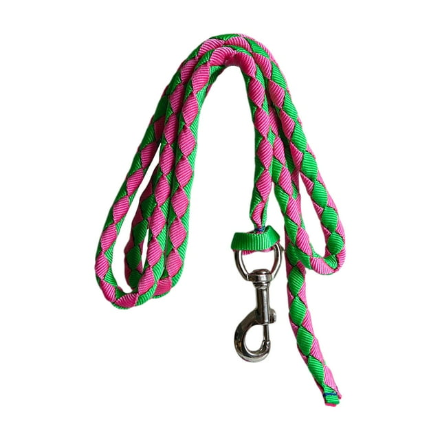 Cuerda de para caballos con equipo ecuestre con gancho de seguridad, cuerda principal duradera y resistente para perros, ovejas y mascotas 3metros Verde Rosa