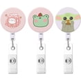 thumbnail image 1 of LAICAIW Mignon Frog Bunny avec Fraise Enrouleur de Badge Rétractable avec Clip d'Identité Alligator, 1 of 6