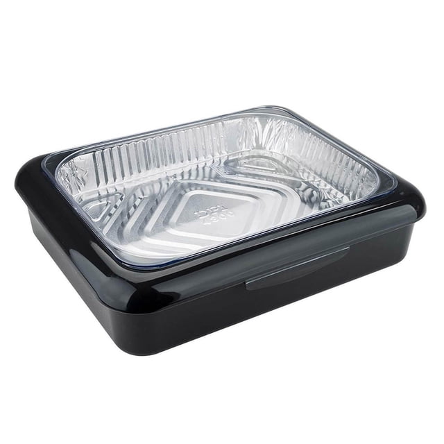 Aluminum Foil Tray Holder Set Covered Food Aluminum Foil Tray Holder Insulated Aluminum Foil Baking Tray Stackable Food Aluminum Foil Tray Holder For Travel Picnics And Parties Bake Pans with Racks