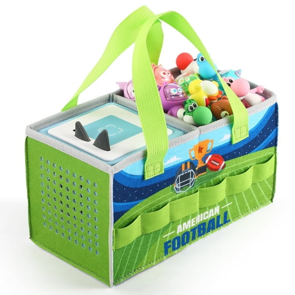 AYAOQIANG Carrying Case for Tonies Starter Set and Storage Bag for Tonies Figurine, Felt Cloth Musical Toy Folding Bag for Kids Toniebox Accessories Travel Carrying Bag with Handle for Toniebox Green