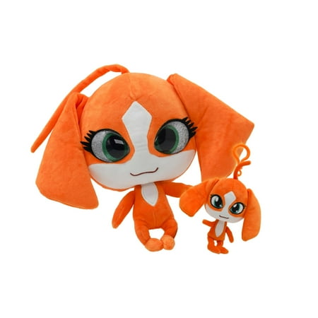 Miraculous Ladybug - Kwami Plush Kit, Mon Ami, 9-Inch Plush with Resin Eyes and Lifesize 5-Inch Stuffed Toy with Matching Backpack Keychain, Toys for Kids - Barkk