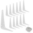 thumbnail image 1 of Soportes de estantería de esquina de metal Wideskall de 12,7 x 15,2 cm, color blanco (paquete de 12), 1 of 6