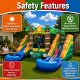 thumbnail image 4 of Pogo Bounce House Crossover Double Water Slide Bouncy Castle Combo Tropical Removable Pools 16.5 ft L x 15 ft W x 11 ft H, 4 of 8