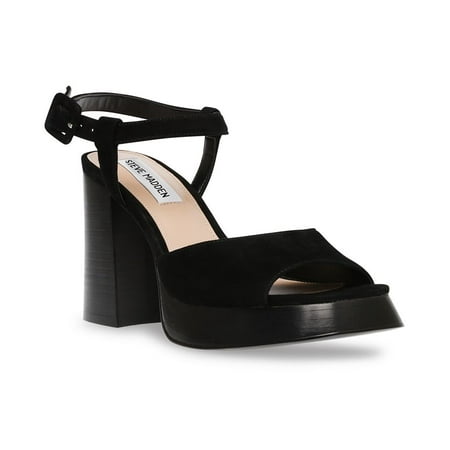 Steve Madden Women's BLACK SUEDE Inclusive Platform Sandals US 8.5