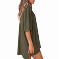 thumbnail image 2 of Women'S Two Piece Lounge Set 2025 Summer Casual Oversized Shirts Biker Shorts Green L, 2 of 8