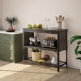 thumbnail image 2 of Bestier Farmhouse Portable Small Kitchen Island with Storage Coffee Bar Shelf Black, 2 of 7