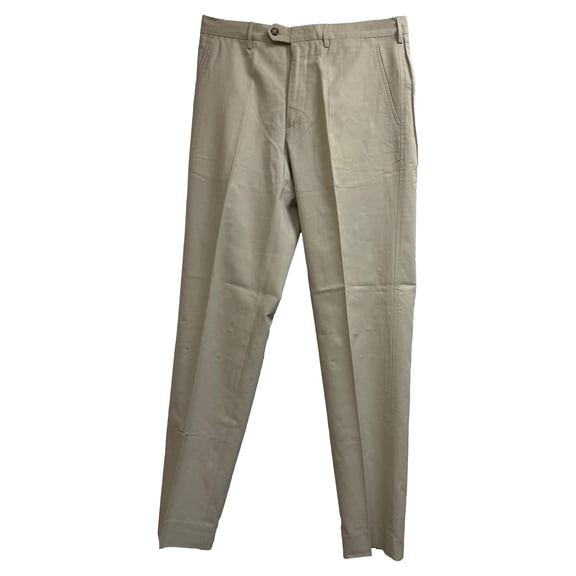 Pre-Owned Prada Straight-Leg Trousers in Beige Viscose