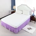 thumbnail image 7 of PiccoCasa Polyester Wrap Around Dust Ruffle Bed Skirt 15" Drop for Twin Size Bed, Light Purple, 7 of 7