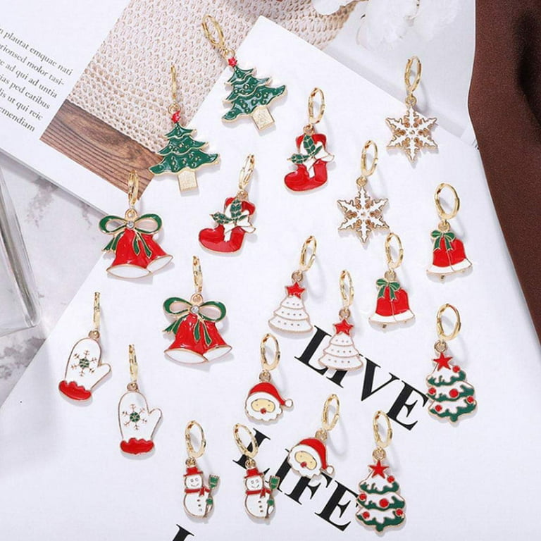 Christmas Charms for Jewelry Making, Gold Plated Enamel Xmas ...