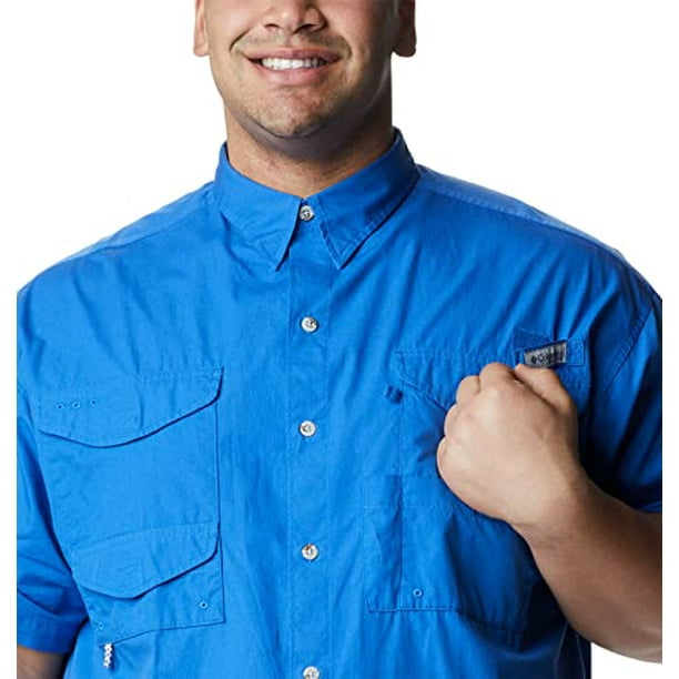 Columbia Men's Bonehead Short Sleeve Shirt, 3X, Vivid Blue