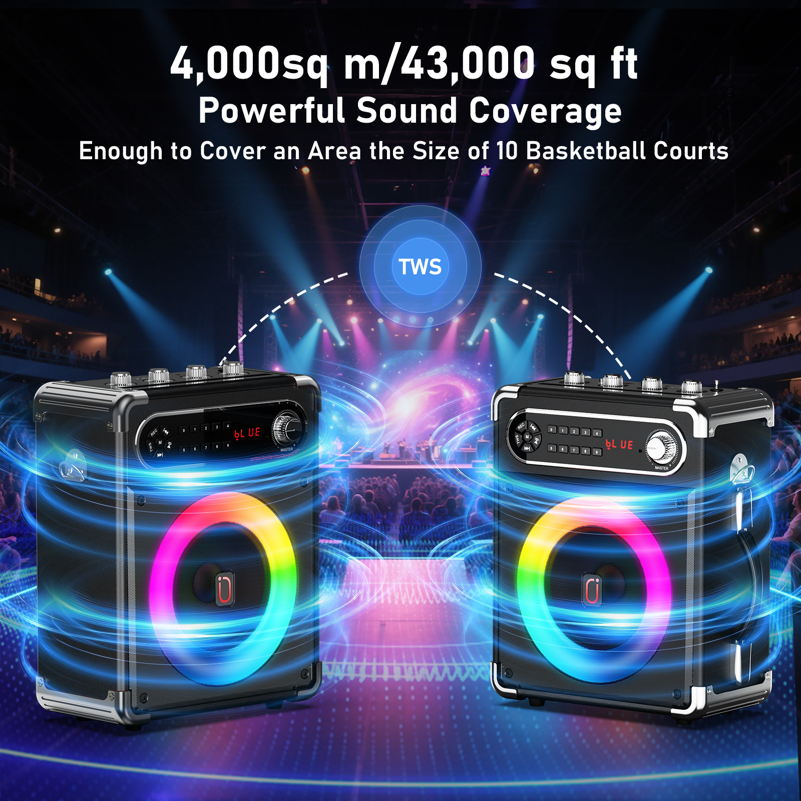 FanFun Portable Karaoke Machine with 2 Microphones & DJ Lights photo 8