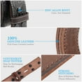 thumbnail image 4 of NPET Western Belt for Men, Full Grain Leather Engraved Tooled Men Belt, Embossed Floral Pattern Western Belt for Cowboy, Snap on Strap 1 1/2" Wide, 4 of 8