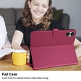 thumbnail image 6 of for Xiaomi Redmi Pad Pro/Xiaomi Poco Pad 12.1 inch Case, Rhombus Pattern Multiple Viewing Angles Stand Slim Folio Cover (Red), 6 of 6