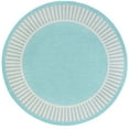 thumbnail image 3 of 8ft Round Water Resistant, Large Indoor Outdoor Rugs for Patios, Front Door Entry, Entryway, Deck, Porch, Balcony | Outside Area Rug for Patio | Aqua, Striped Border | Size: 7'10'' Round, 3 of 6