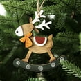 thumbnail image 5 of CuiLiyq Christmas Tree Ornaments, Retro Painted Wooden Elk Pendant, For Family Festivals Wedding Party Ornaments and Christmas Gifts, 5 of 6
