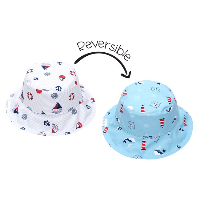 FlapJackKids - Chapeau de Soleil à Motifs - Nautique - S (6 m-2 A)