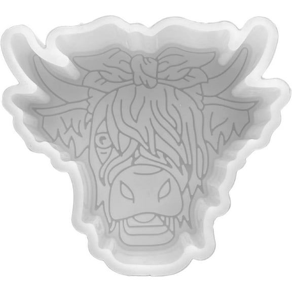 Highland Dairy Cow Silicone Freshie Mold  Size 3.75" Wide x 3.25" Long x 1" Deep  Highland Dairy Cow Design for Freshie, Soap, Resin, Candles