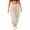 Khaki, variant on Cmtiyu Womens Cargo Pants Casual High Waist Drawstring Solid Jogger Pants Outdoor Athletic Trouser with Pockets S-2XL