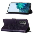 thumbnail image 4 of Dteck Samsung S21 Case, Butterfly Patterned Wallet Case, Magnetic Hand Strap Credit Card Holder Slots Synthetic Leather Kickstand Protective Cover For Samsung Galaxy S21, Purple, 4 of 11