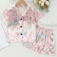 thumbnail image 2 of TOWED22 Infant Toddler Baby Girl Summer Clothes Bow Embroidery Short Sleeve T Shirts Top Shorts 2 Piece Summer Outfits Set(Light Pink,2-3 Y), 2 of 8