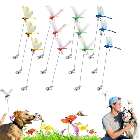 12 Pack Dragon Fly Clips for Bugs Repellent, Outdoor Dragonfly Clips to Keep Bugs Away, Clip on Dragonfly Garden Decor Flying Butterflies Decorations Fake Flies Metal Dragon Moving Yard Ornaments Hat
