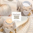 thumbnail image 5 of Elegant White Wooden Tea Light Candle Holder Set with Heart-Shaped Accents and Leaf-Shaped Tray - Ideal for Romantic Evenings, Easter, Valentine's, Mother's Day Decor & Gifts, 5 of 10