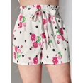 thumbnail image 3 of Pantalones cortos de papel de impresión floral de talla grande Rosegal  Pantalones cortos de talla grande, 3 of 5