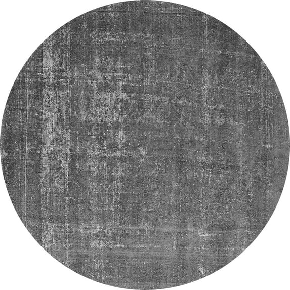 Ahgly Company Indoor Round Oriental Gray Industrial Area Rugs, 6' Round