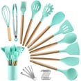 thumbnail image 1 of 27 Kitchen Utensil Set - Silicone Cooking Utensils - Wooden Kitchen Utensils Set - Silicone Spatula Set Utensil Set - Silicone Utensils Cooking Utensil Set - Kitchen Tools Gadgets with Holde, 1 of 8