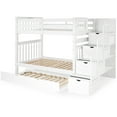 thumbnail image 5 of Bedz King Tall Stairway Bunk Beds Twin over Twin with 4 Drawers in the Steps and a Twin Trundle, White, 5 of 9