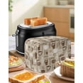 thumbnail image 4 of Coffee Small Toaster Cover 2 Slice, Kitchen Appliance Covers, Beige Farmhouse Retro Beans Latte Tea Cup Funny Toaster Oven Cover with Loop, Bread Machine Cover Polyester Dust Cover Protection, 4 of 4