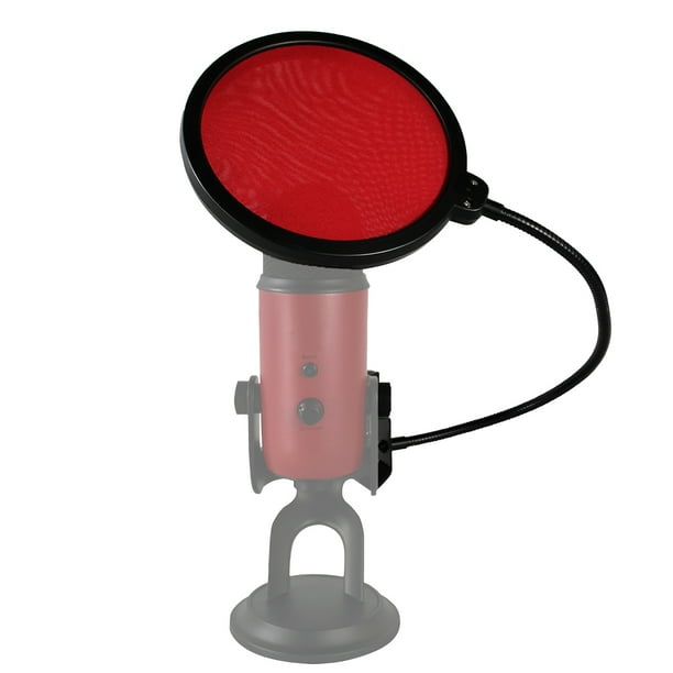 6 Inch Pop Filter Shield Studio Microphone Wind Screen With Stand Clip For Blue Yeti Microphones And Usb Condenser Mics Red Walmart Com Walmart Com